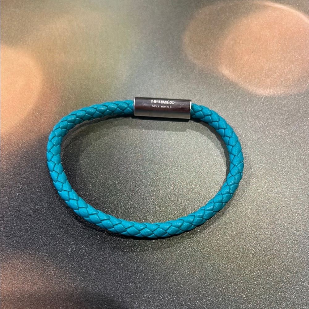 Hermes La Maison Blue Braided Jewelry Bracelet